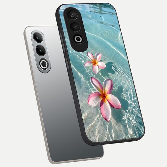  Floating Bloom Bliss phone case For Oneplus Nord CE4 showing premium glass back cover with detailed artwork