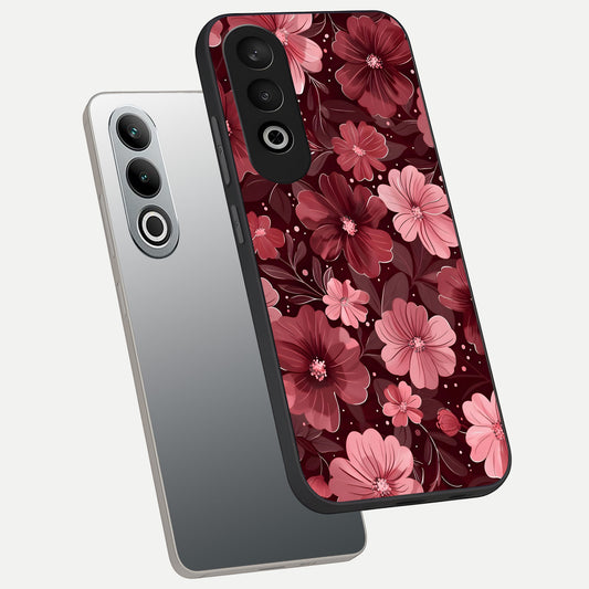  Flower Blush Bloom phone case For Oneplus Nord CE4 showing premium glass back cover with detailed artwork