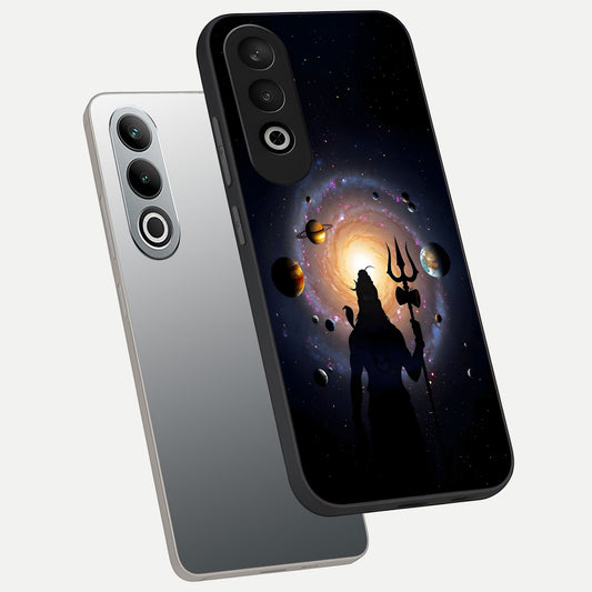  Galactic Shiva Vision phone case For Oneplus Nord CE4 showing premium glass back cover with detailed artwork