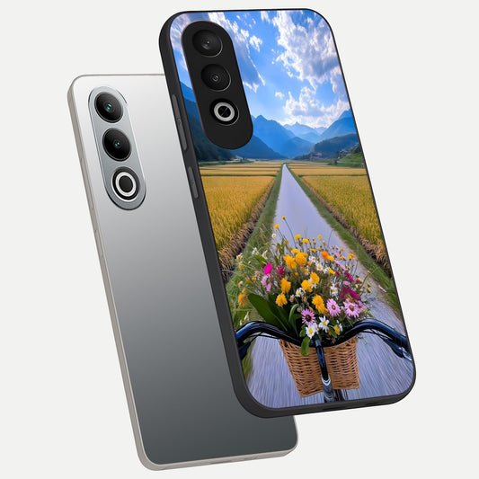  Golden Field Journey phone case For Oneplus Nord CE4 showing premium glass back cover with detailed artwork