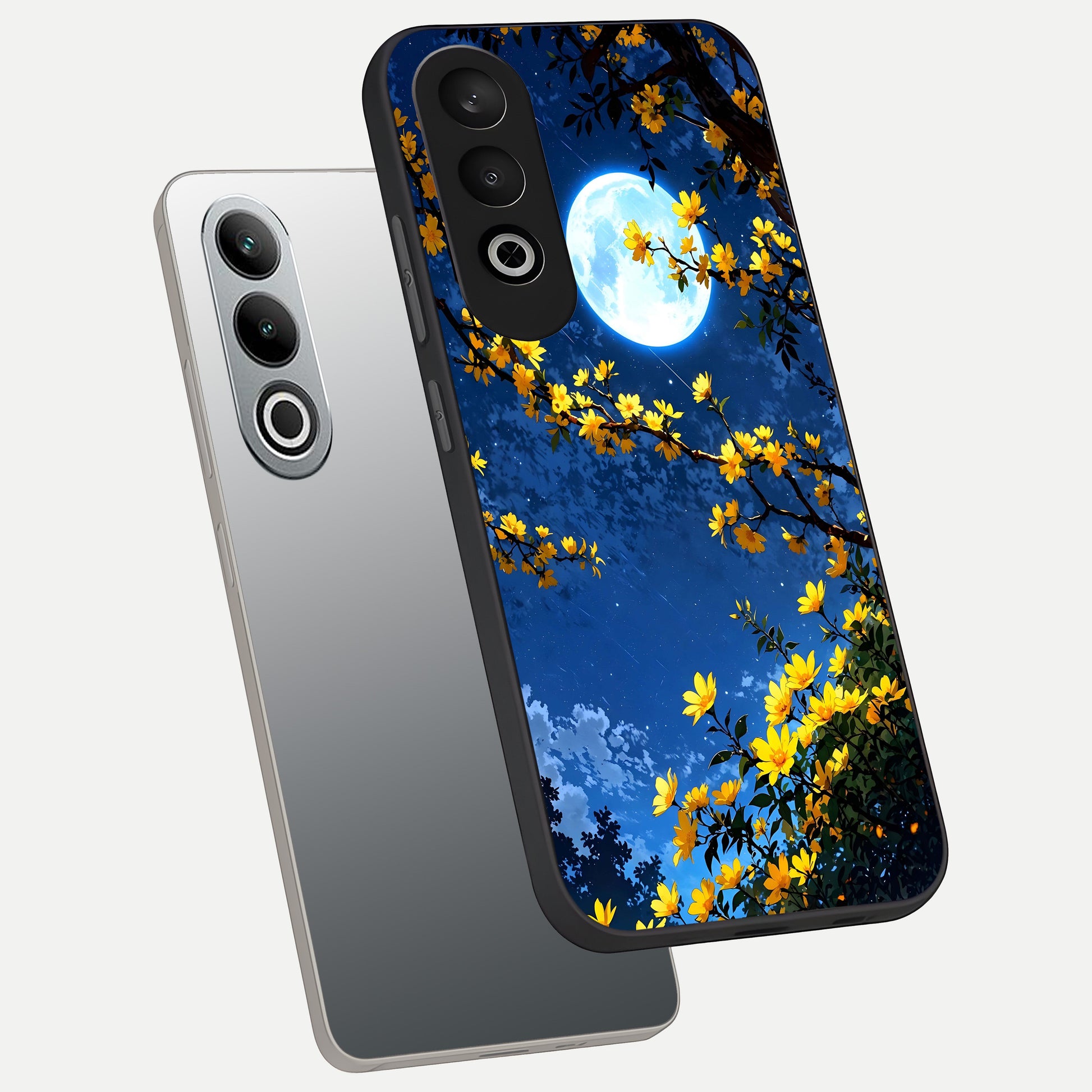 Golden Night Glow phone case For Oneplus Nord CE4 showing premium glass back cover with detailed artwork