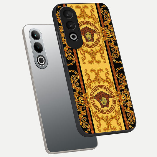  Golden Royal Heritage phone case For Oneplus Nord CE4 showing premium glass back cover with detailed artwork