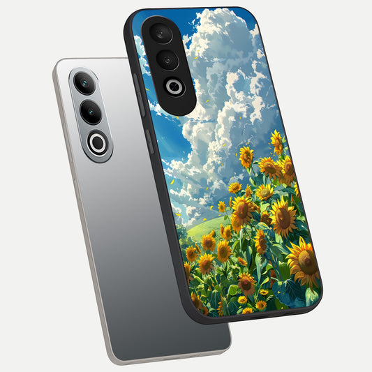  Golden Sun Glory phone case For Oneplus Nord CE4 showing premium glass back cover with detailed artwork