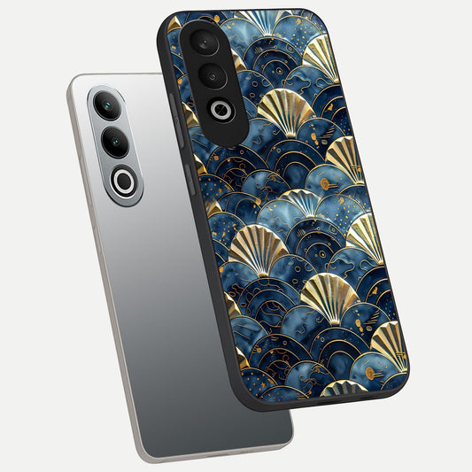  Golden Wave Luxe phone case For Oneplus Nord CE4 showing premium glass back cover with detailed artwork