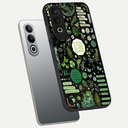  Green Mandala Pattern phone case For Oneplus Nord CE4 showing premium glass back cover with detailed artwork