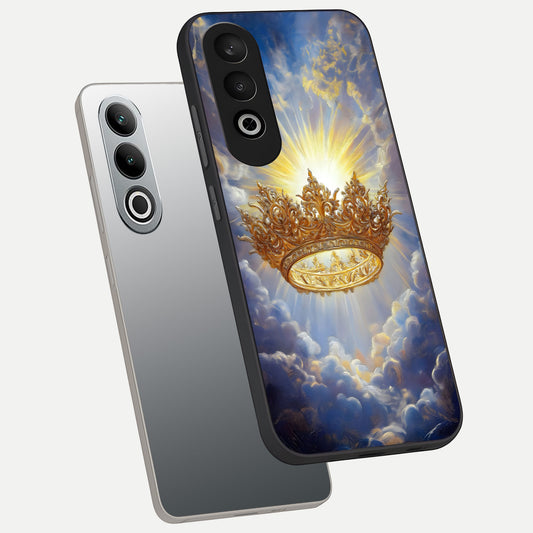  Heavenly Crown Light phone case For Oneplus Nord CE4 showing premium glass back cover with detailed artwork