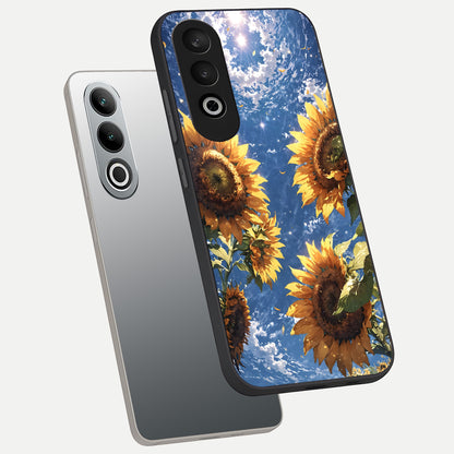  Heavenly Sunflower Rise phone case For Oneplus Nord CE4 showing premium glass back cover with detailed artwork