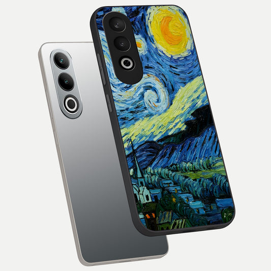  Inspired Van Gogh Art phone case For Oneplus Nord CE4 showing premium glass back cover with detailed artwork