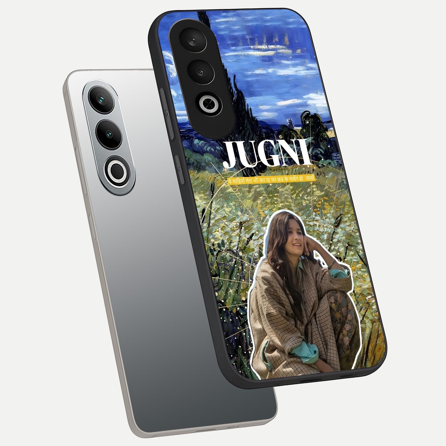  Jugni Soul Vibes phone case For Oneplus Nord CE4 showing premium glass back cover with detailed artwork
