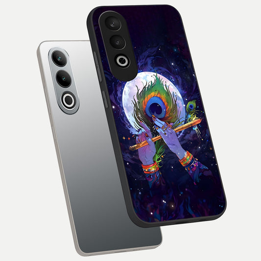  Krishna Hands Art phone case For Oneplus Nord CE4 showing premium glass back cover with detailed artwork