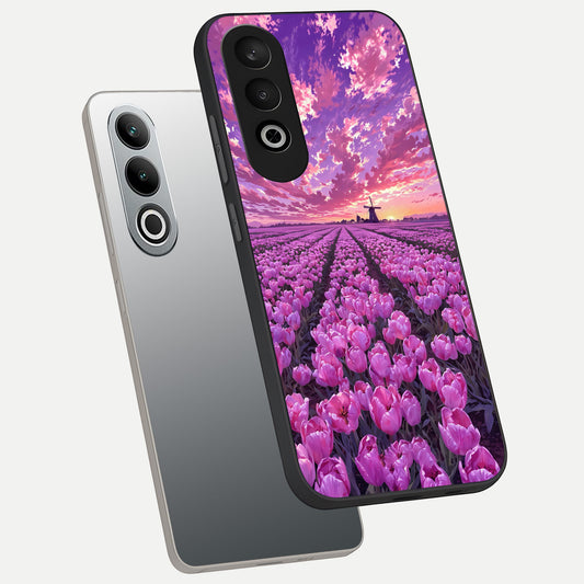  Lavender Dream Skies phone case For Oneplus Nord CE4 showing premium glass back cover with detailed artwork