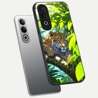  Leopard in Jungle phone case For Oneplus Nord CE4 showing premium glass back cover with detailed artwork