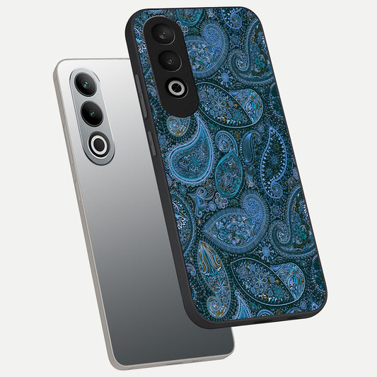  Midnight Paisley Glow phone case For Oneplus Nord CE4 showing premium glass back cover with detailed artwork