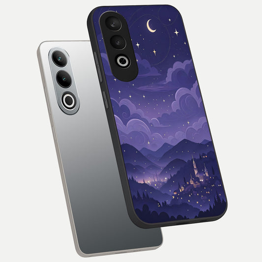  Minimal Night View phone case For Oneplus Nord CE4 showing premium glass back cover with detailed artwork