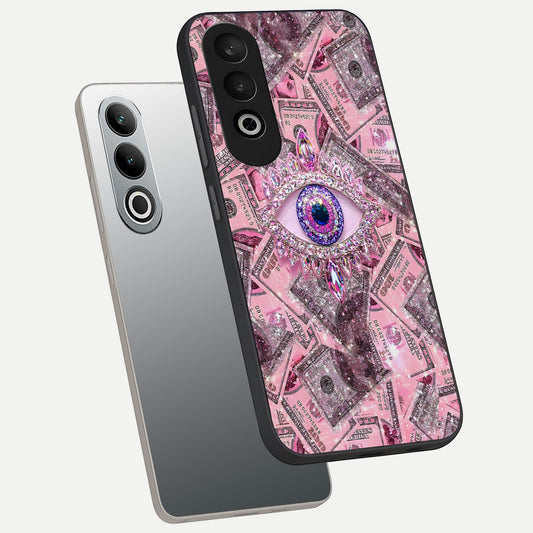  Money Eye Luxe phone case For Oneplus Nord CE4 showing premium glass back cover with detailed artwork