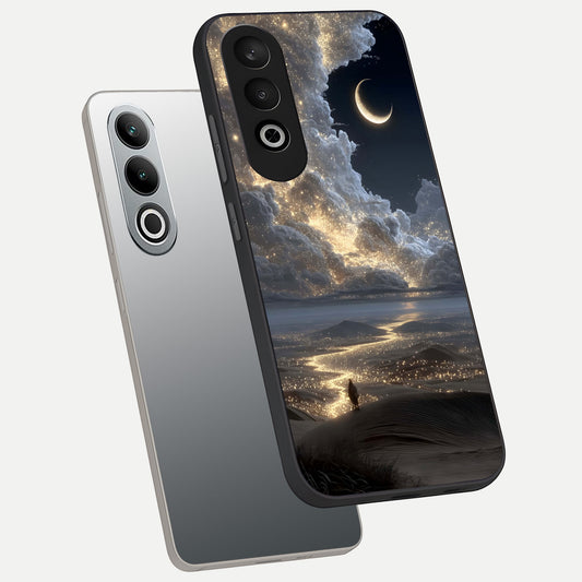  Moonlight Spark Path phone case For Oneplus Nord CE4 showing premium glass back cover with detailed artwork