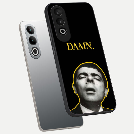  Mr Bean Damn phone case For Oneplus Nord CE4 showing premium glass back cover with detailed artwork