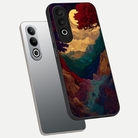  Mystic Valley Light phone case For Oneplus Nord CE4 showing premium glass back cover with detailed artwork