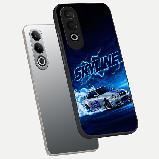  Neon Drift Beast phone case For Oneplus Nord CE4 showing premium glass back cover with detailed artwork