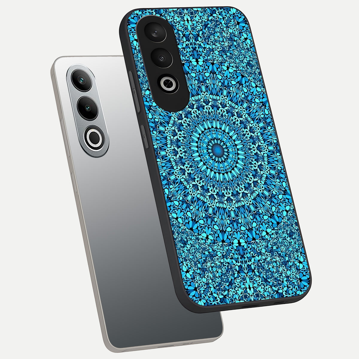  Ocean Bloom Mandala phone case For Oneplus Nord CE4 showing premium glass back cover with detailed artwork