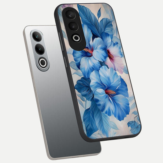  Ocean Hibiscus Grace phone case For Oneplus Nord CE4 showing premium glass back cover with detailed artwork