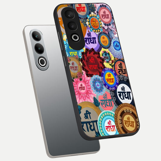  Radha Divine Bloom phone case For Oneplus Nord CE4 showing premium glass back cover with detailed artwork