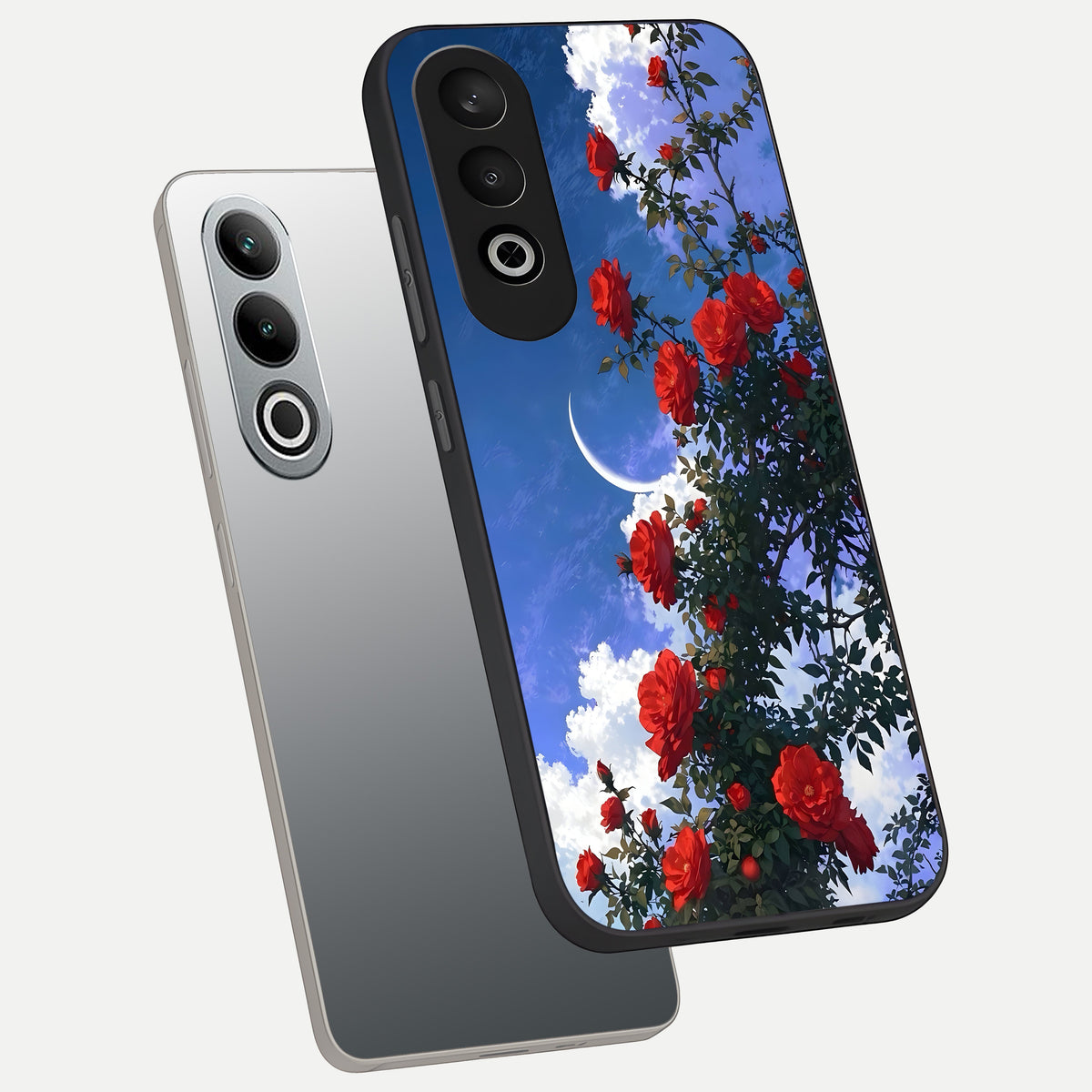  Rose Drift Flowers phone case For Oneplus Nord CE4 showing premium glass back cover with detailed artwork