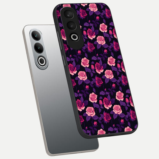  Rose Garden Twilight phone case For Oneplus Nord CE4 showing premium glass back cover with detailed artwork