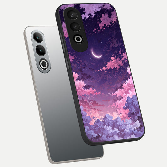  Sky Drift Clouds phone case For Oneplus Nord CE4 showing premium glass back cover with detailed artwork