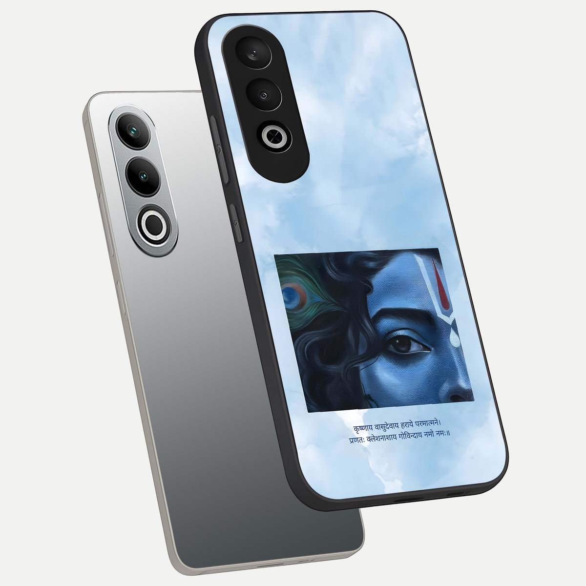  Spiritual Krishna phone case For Oneplus Nord CE4 showing premium glass back cover with detailed artwork