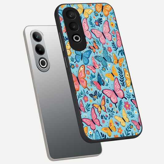  Spring Wing Garden phone case For Oneplus Nord CE4 showing premium glass back cover with detailed artwork