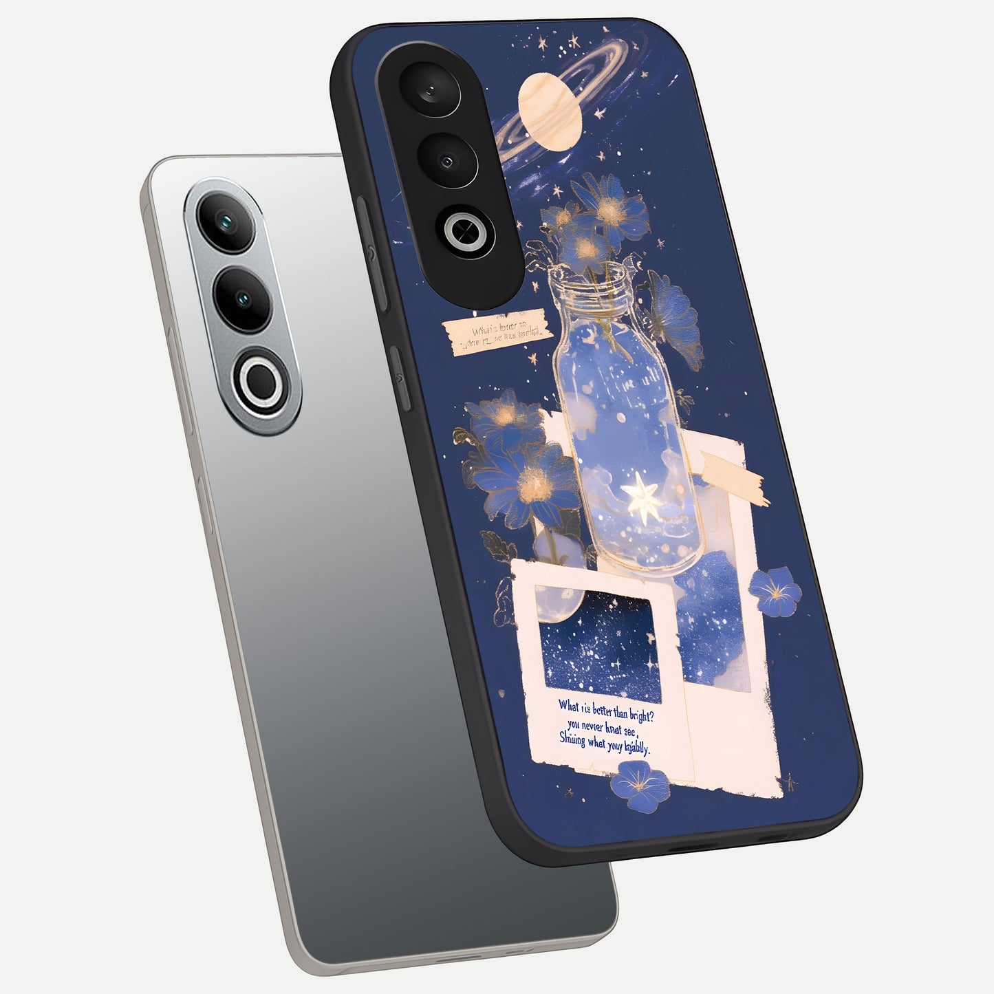  Starlit Cosmic Jar phone case For Oneplus Nord CE4 showing premium glass back cover with detailed artwork