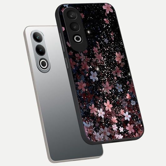  Starlit Flower Dreams phone case For Oneplus Nord CE4 showing premium glass back cover with detailed artwork
