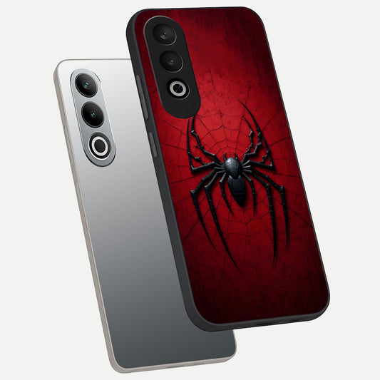  Superhero Web Emblem phone case For Oneplus Nord CE4 showing premium glass back cover with detailed artwork