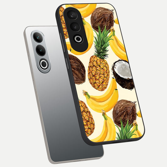  Tropical Fruit Mood phone case For Oneplus Nord CE4 showing premium glass back cover with detailed artwork