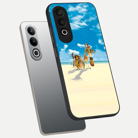  Tropical Fun Squad phone case For Oneplus Nord CE4 showing premium glass back cover with detailed artwork