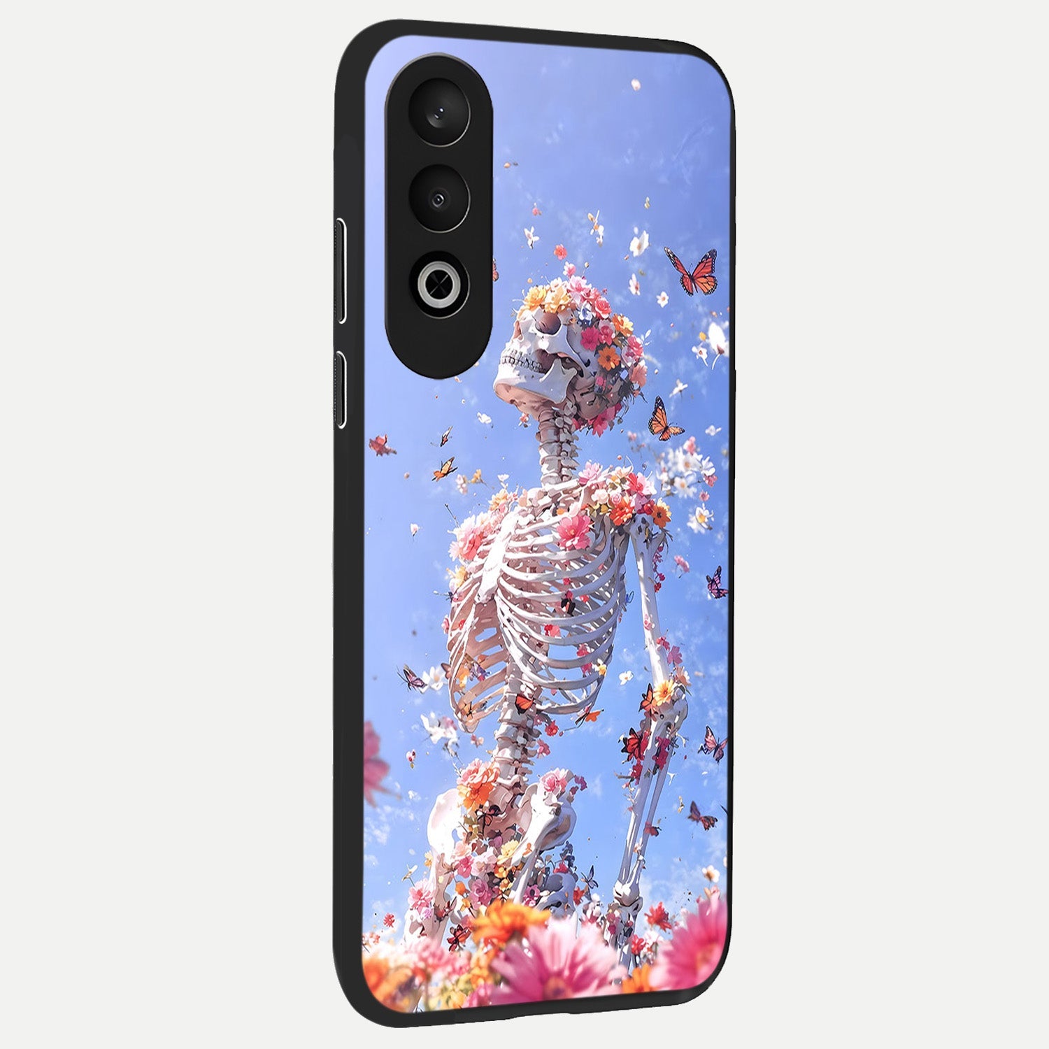  Bloom Beyond Bones back cover For Oneplus Nord CE4 slim fit glass case with vibrant aesthetic design