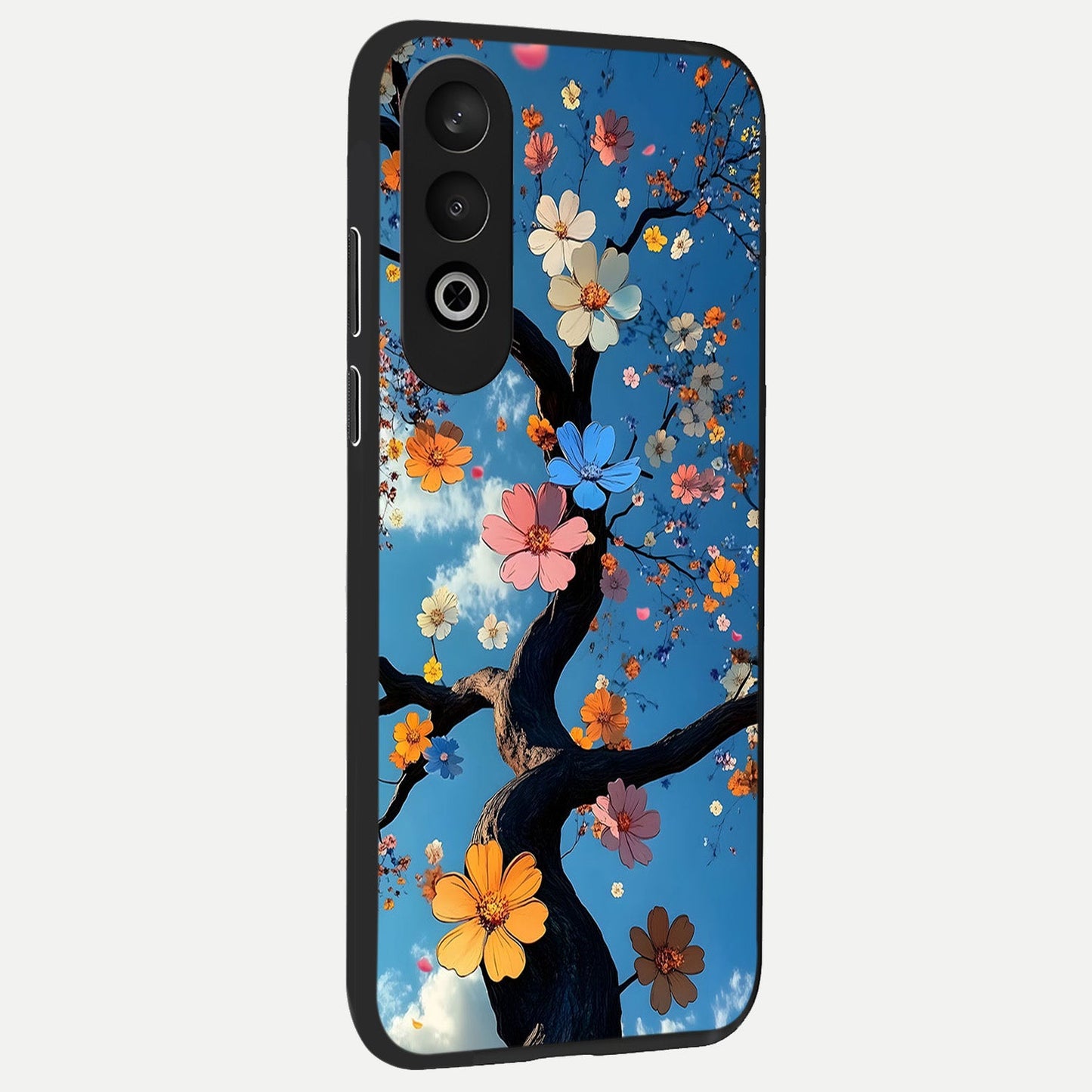  Blossom Dream Sky back cover For Oneplus Nord CE4 slim fit glass case with vibrant aesthetic design
