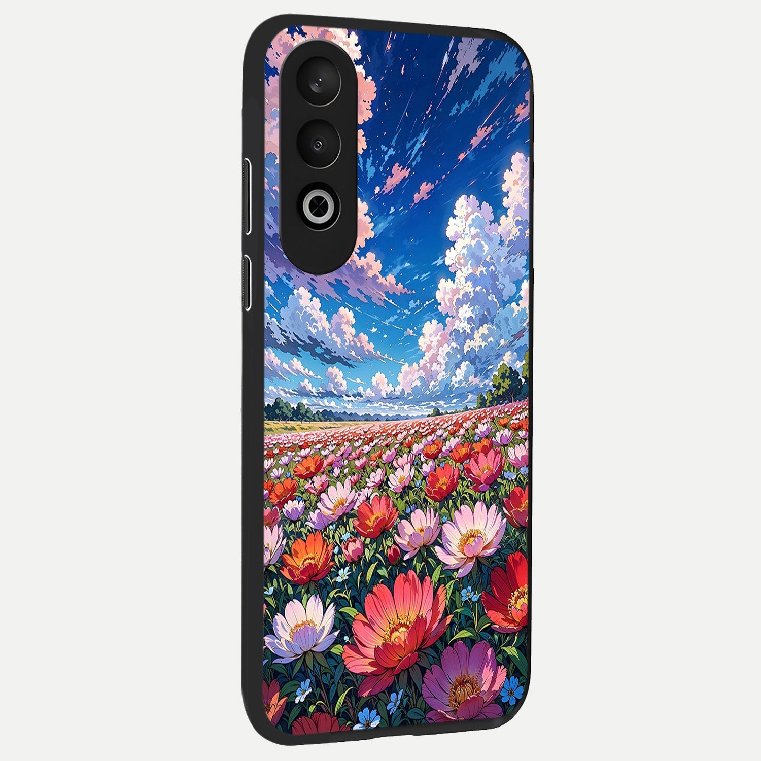  Blossom Sky Field back cover For Oneplus Nord CE4 slim fit glass case with vibrant aesthetic design