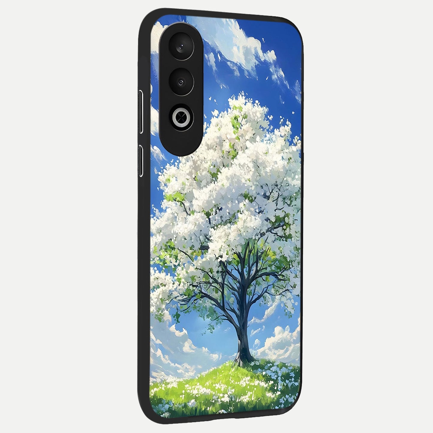  Blossom Sky Serenity back cover For Oneplus Nord CE4 slim fit glass case with vibrant aesthetic design