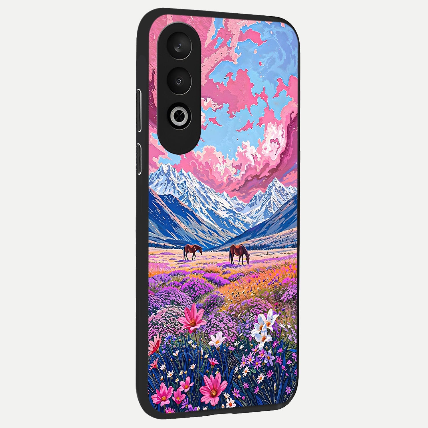  Blossom Valley Dream back cover For Oneplus Nord CE4 slim fit glass case with vibrant aesthetic design