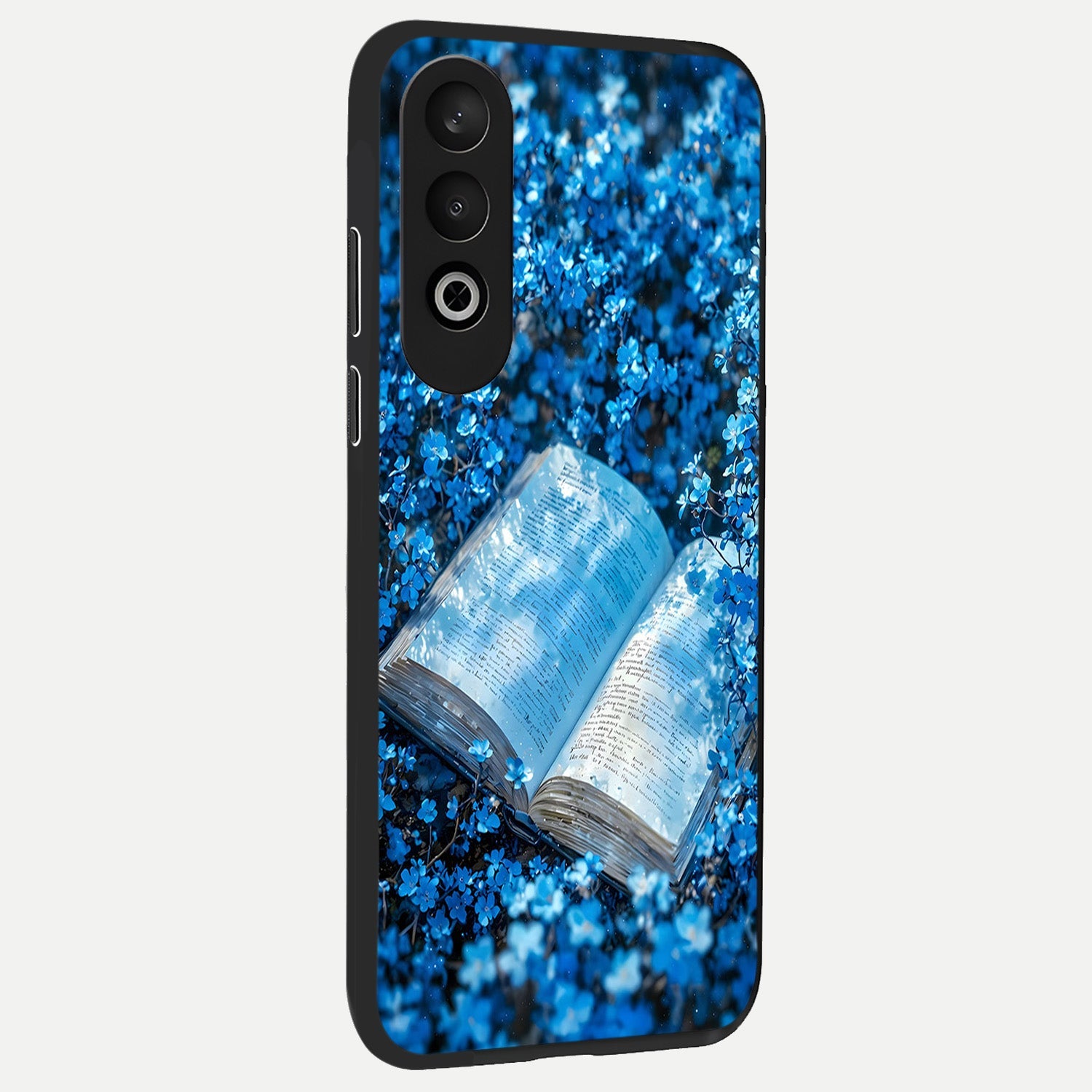  Blue Bloom Tales back cover For Oneplus Nord CE4 slim fit glass case with vibrant aesthetic design