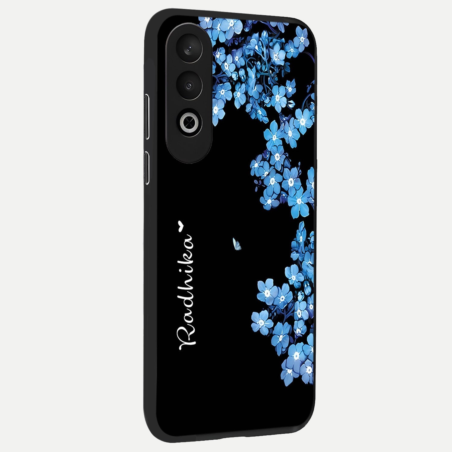  Blue Petal Dream Custom Name back cover For Oneplus Nord CE4 slim fit glass case with vibrant aesthetic design