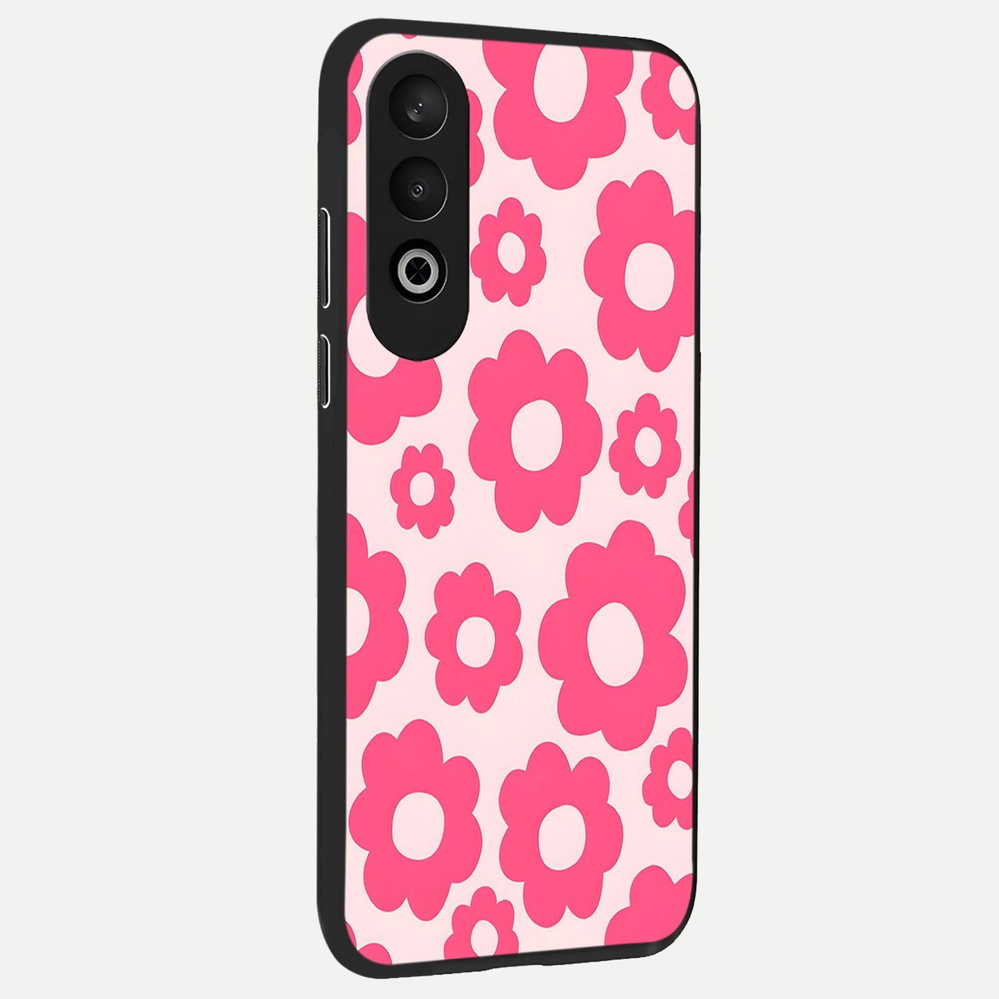  Blush Flower Pop back cover For Oneplus Nord CE4 slim fit glass case with vibrant aesthetic design