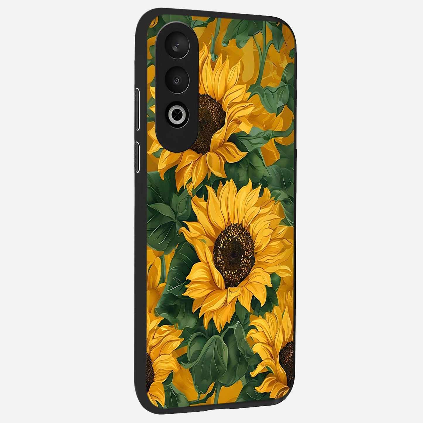  Bright Sunflower Bloom back cover For Oneplus Nord CE4 slim fit glass case with vibrant aesthetic design