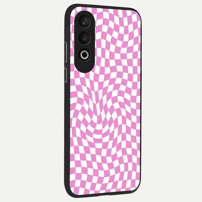  Bubblegum Check Wave back cover For Oneplus Nord CE4 slim fit glass case with vibrant aesthetic design