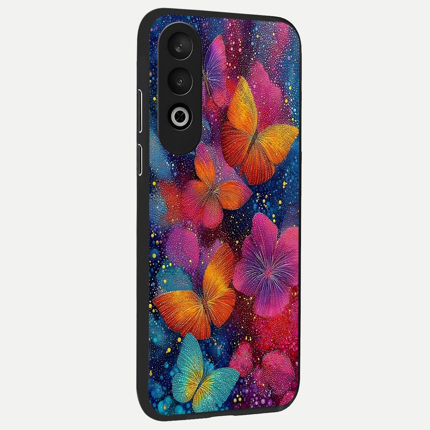  Butterfly Dream Mist back cover For Oneplus Nord CE4 slim fit glass case with vibrant aesthetic design