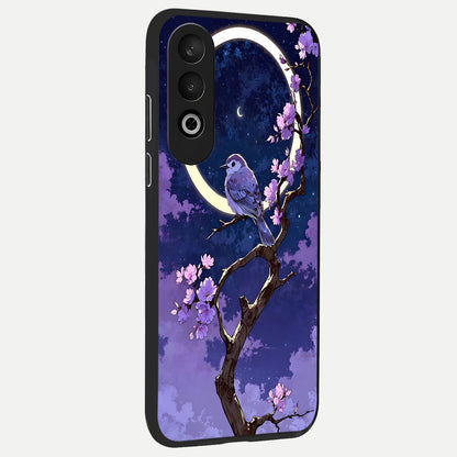  Celestial Bird Blossom back cover For Oneplus Nord CE4 slim fit glass case with vibrant aesthetic design