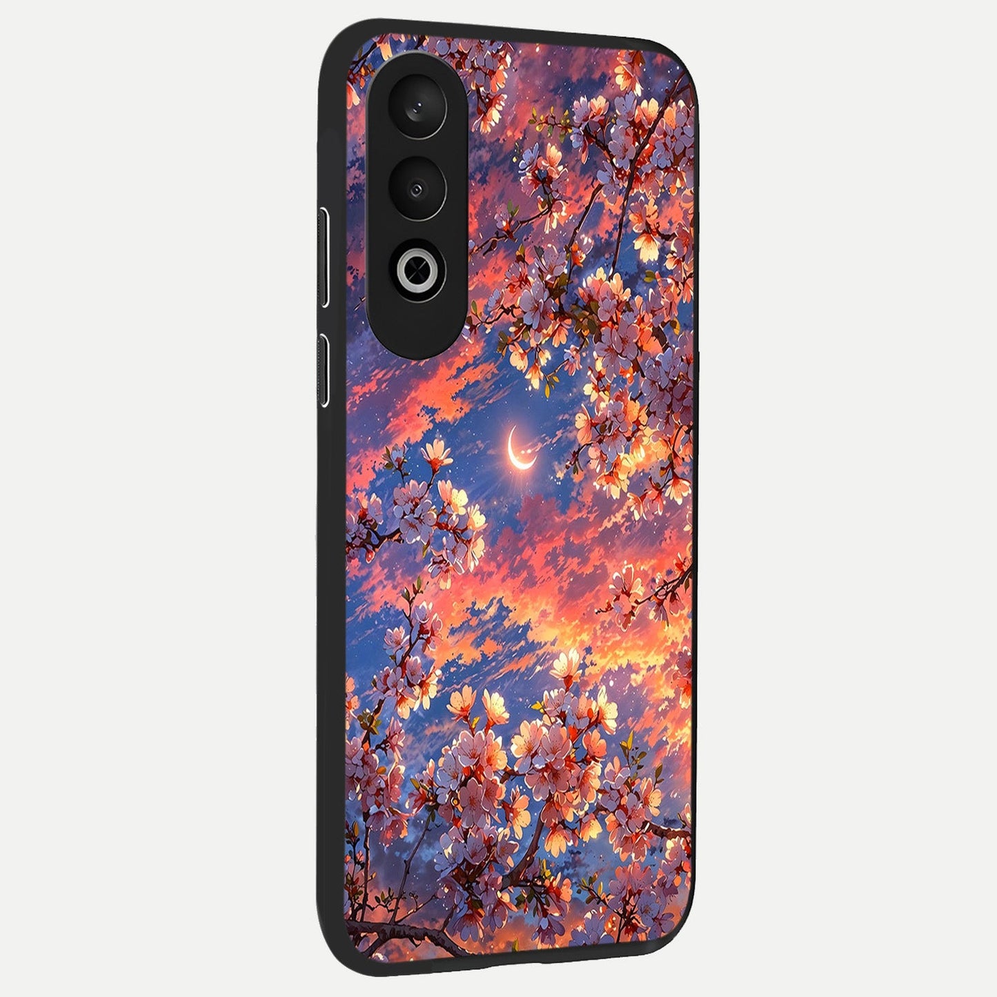  Celestial Sakura Sunset back cover For Oneplus Nord CE4 slim fit glass case with vibrant aesthetic design