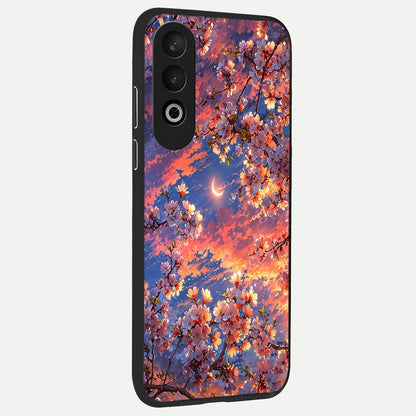  Celestial Sakura Sunset back cover For Oneplus Nord CE4 slim fit glass case with vibrant aesthetic design